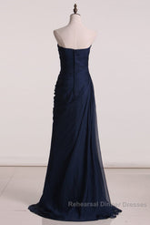 Semi Formal Prom Dresses A Line Elegant Chiffon With Ruffles Long Evening Dress